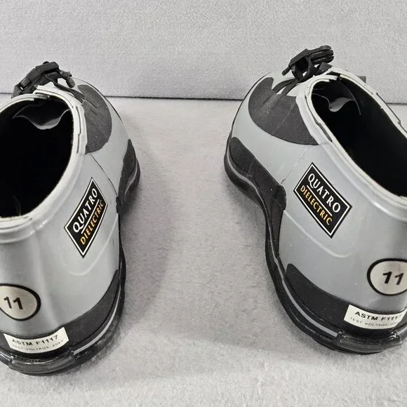 New Skellerup Quatro Safety 2 Buckel Moulded Sole Overshoe, Size 11, Blk/Gray